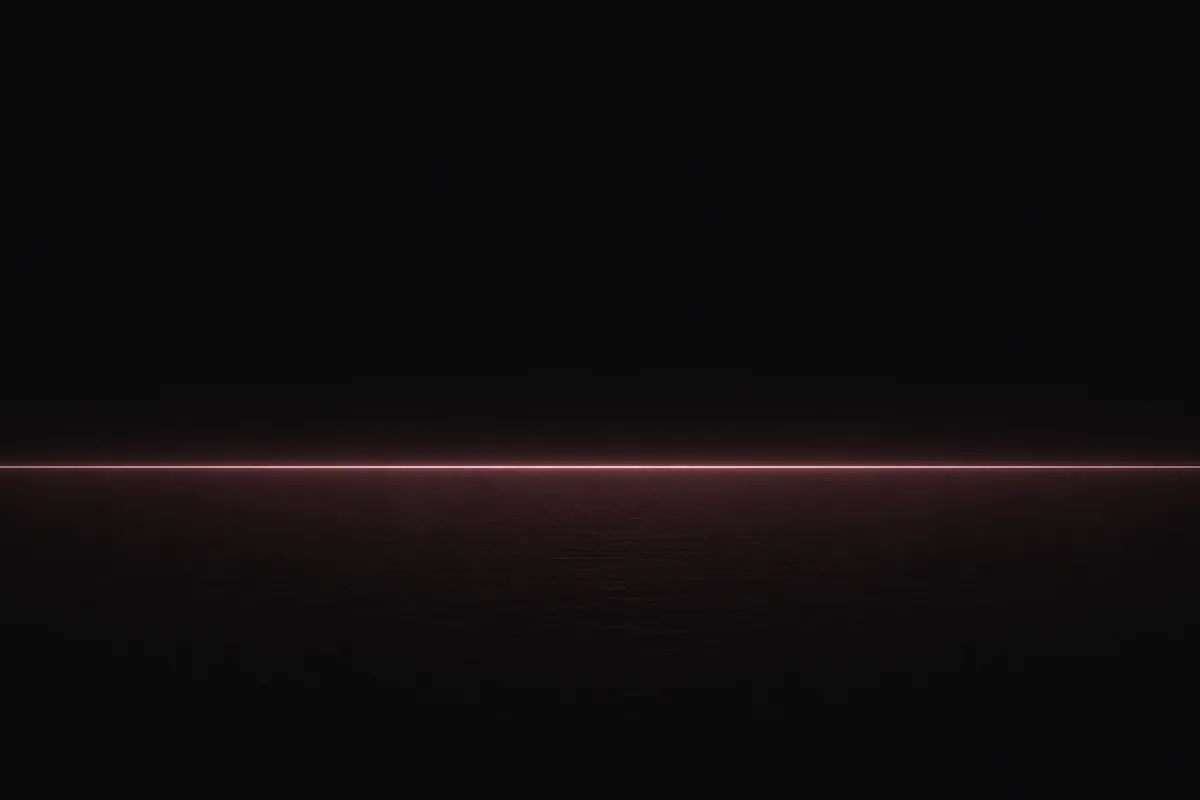 オカモト ゼロワン 0.01のレビュー記事の挿絵。黒地に極細のひとすじの水平な光の線が走る抽象イラスト